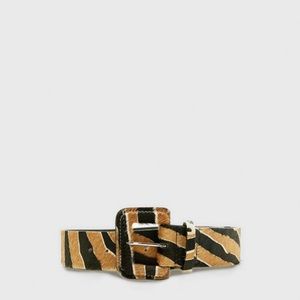 Zara calf-hair wide tiger print belt